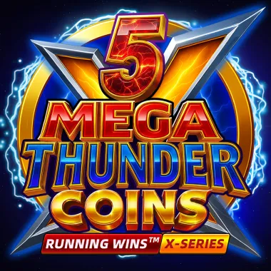 5 Mega Thunder Coins RUNNING WINS game tile